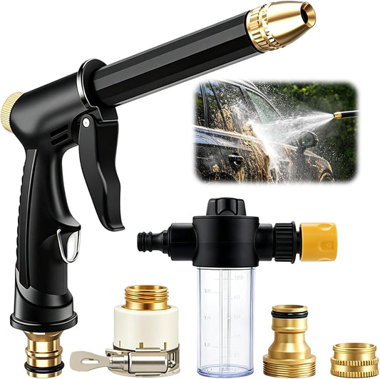 💪LAST DAY BUY 2 GET 1 FREE!!🏆JetSmart™ Upgraded High-Pressure Water Jet Gun💦Ergonomic Grip • Booster Nozzle • Hose Included-Powerful Car Wash🚗 Garden Watering🌻Effortless to Use!👍🇬🇧