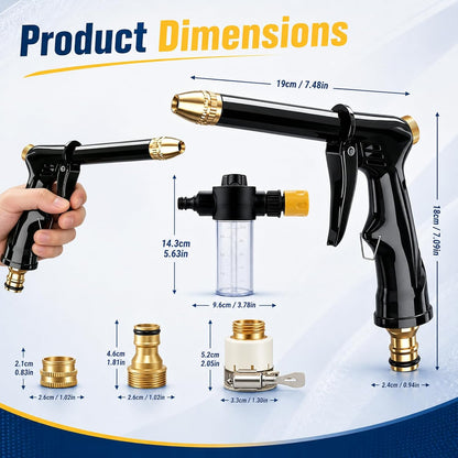 💪LAST DAY BUY 2 GET 1 FREE!!🏆JetSmart™ Upgraded High-Pressure Water Jet Gun💦Ergonomic Grip • Booster Nozzle • Hose Included-Powerful Car Wash🚗 Garden Watering🌻Effortless to Use!👍🇬🇧