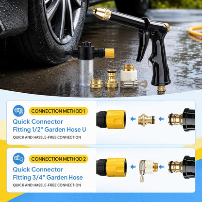 💪LAST DAY BUY 2 GET 1 FREE!!🏆JetSmart™ Upgraded High-Pressure Water Jet Gun💦Ergonomic Grip • Booster Nozzle • Hose Included-Powerful Car Wash🚗 Garden Watering🌻Effortless to Use!👍🇬🇧