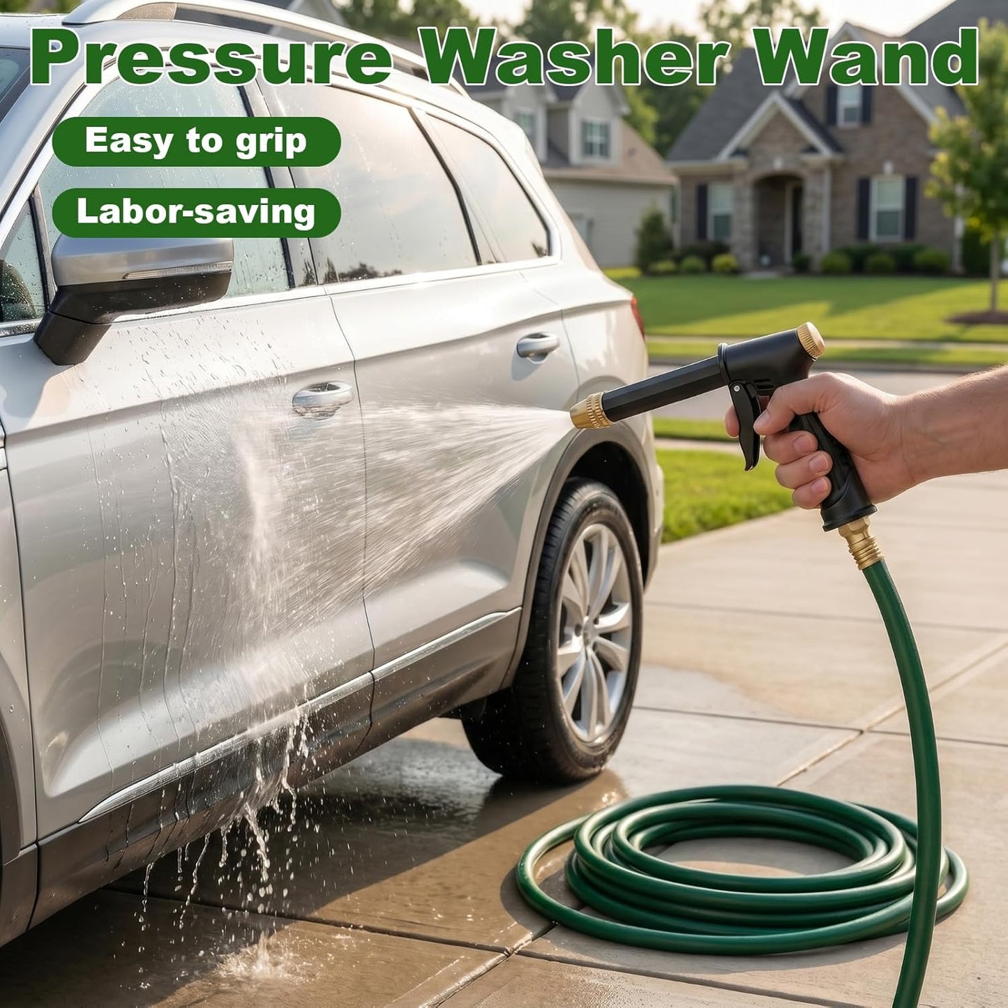 💪LAST DAY BUY 2 GET 1 FREE!!🏆JetSmart™ Upgraded High-Pressure Water Jet Gun💦Ergonomic Grip • Booster Nozzle • Hose Included-Powerful Car Wash🚗 Garden Watering🌻Effortless to Use!👍🇬🇧