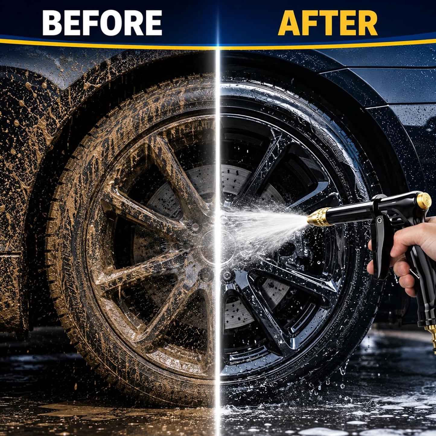 💪LAST DAY BUY 2 GET 1 FREE!!🏆JetSmart™ Upgraded High-Pressure Water Jet Gun💦Ergonomic Grip • Booster Nozzle • Hose Included-Powerful Car Wash🚗 Garden Watering🌻Effortless to Use!👍🇬🇧