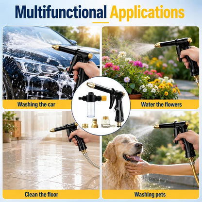 💪LAST DAY BUY 2 GET 1 FREE!!🏆JetSmart™ Upgraded High-Pressure Water Jet Gun💦Ergonomic Grip • Booster Nozzle • Hose Included-Powerful Car Wash🚗 Garden Watering🌻Effortless to Use!👍🇬🇧
